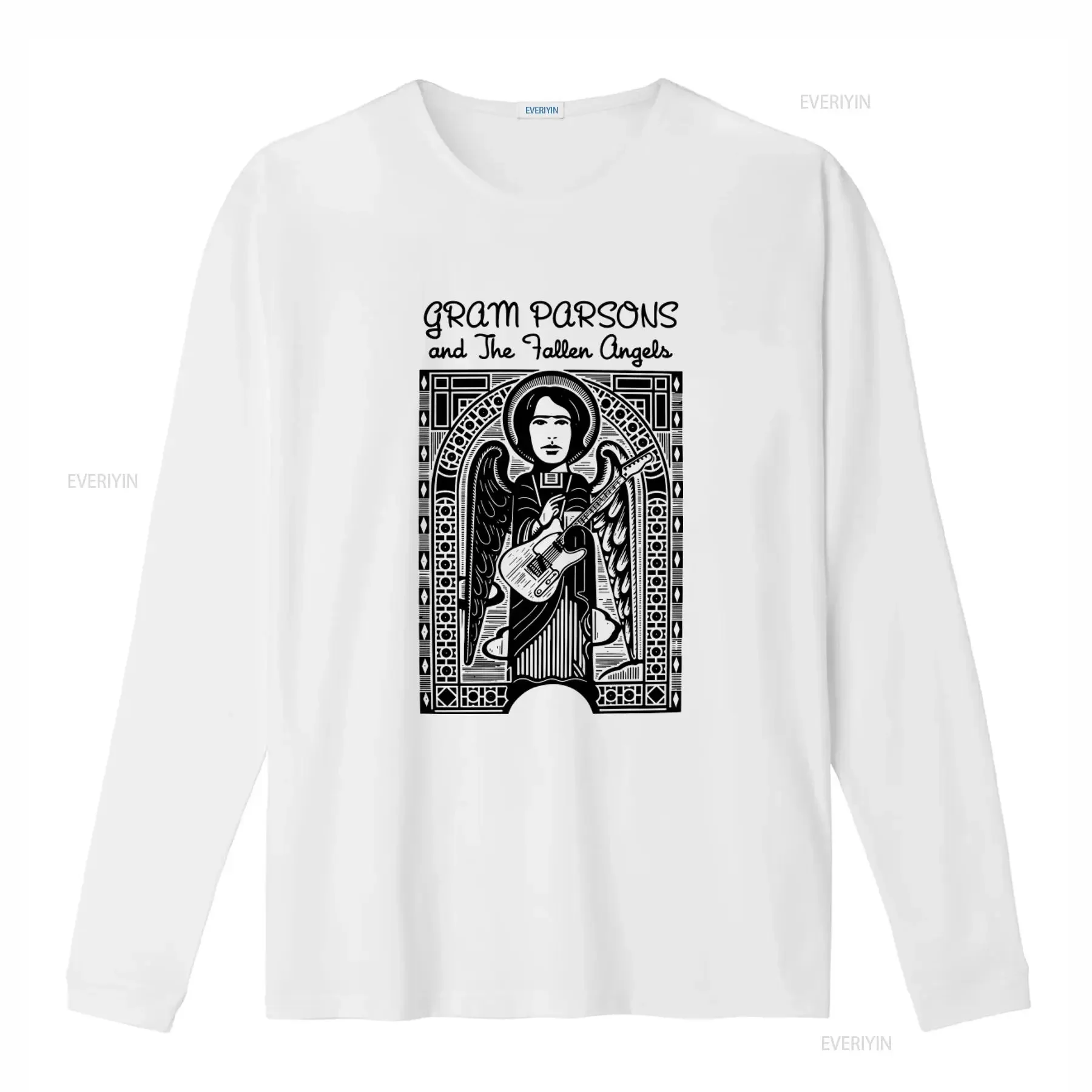 Gram Parsons And The Fallen Angels Demon Folk Rock Retro T Shirt M1369 vintage Washed designer clothes Versatile Slightly