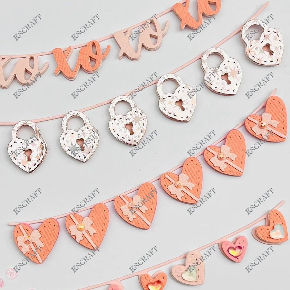 KSCRAFT Valentine Garlands Cutting Dies Stencils for DIY Scrapbooking Decorative Embossing DIY Paper Cards