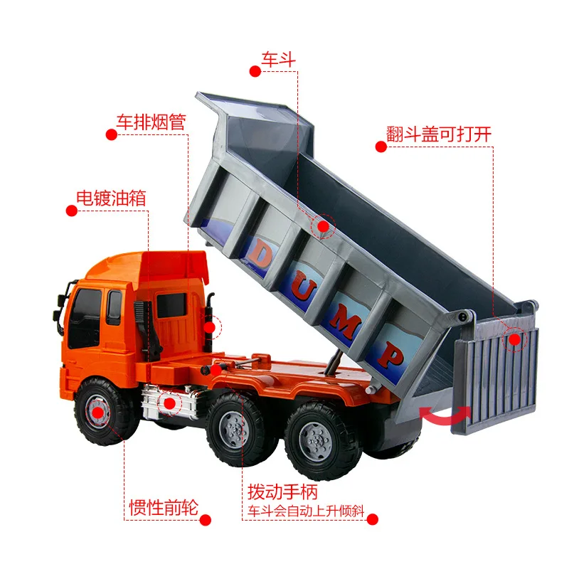 Engineering truck Children transport big truck truck large inertia dump model Boy toy car 3-6 years old car toy