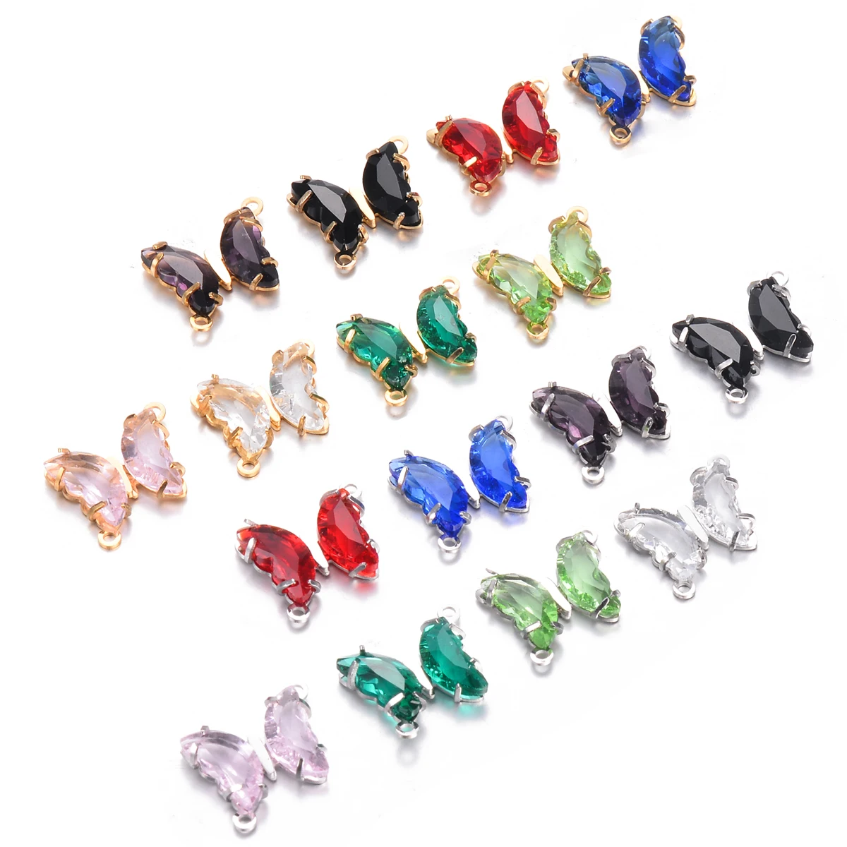 

Wholesale 5pcs/lot Colorful Butterfly Connector Stainless Steel Pendant For DIY Necklace Bracelet for Jewelry Making Supplies