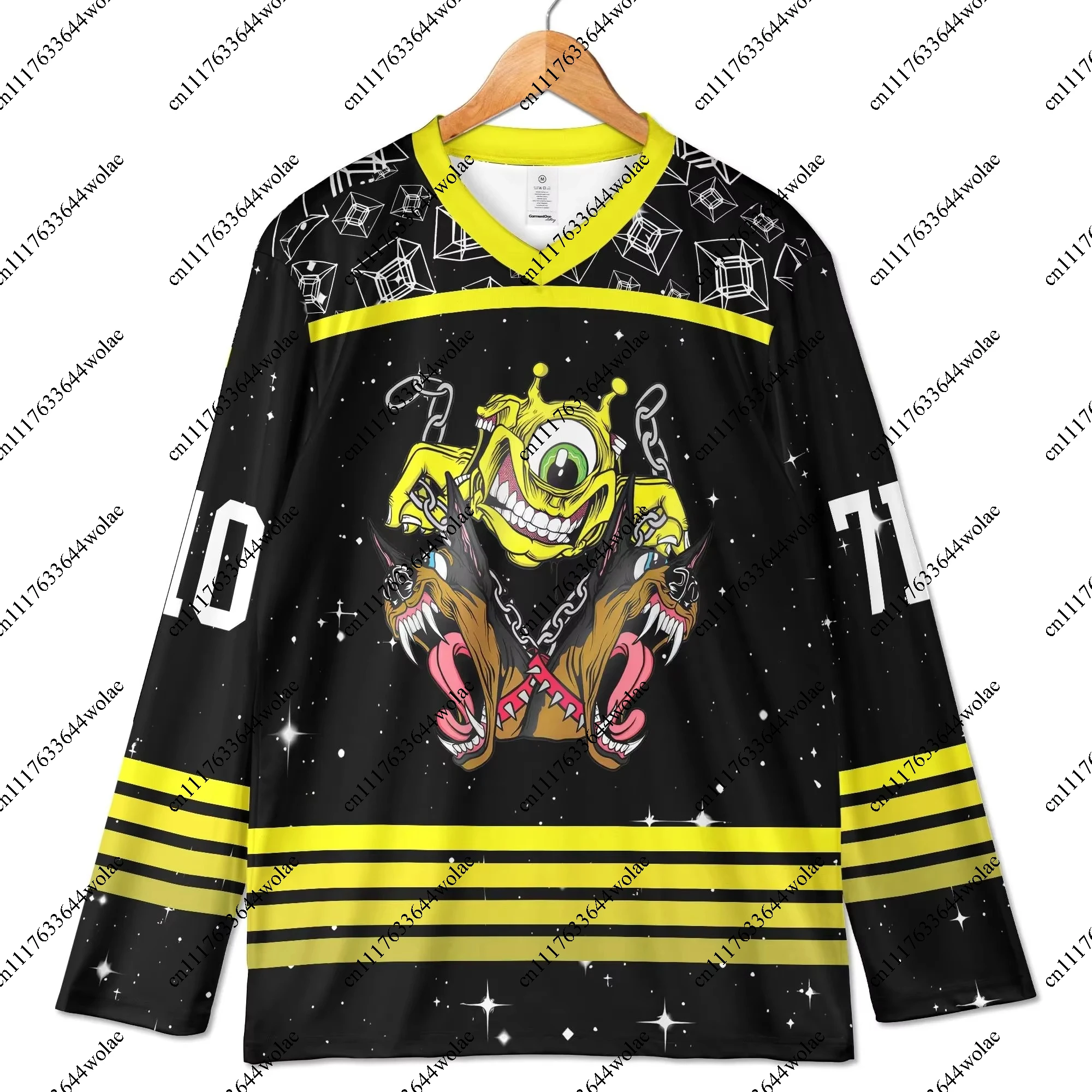 Spring Summer Men's Long-Sleeved Top Subtronics Rave Jersey Cyclop Hockey Shirt Bold Festival Outfit Athleisure Quick-drying Top