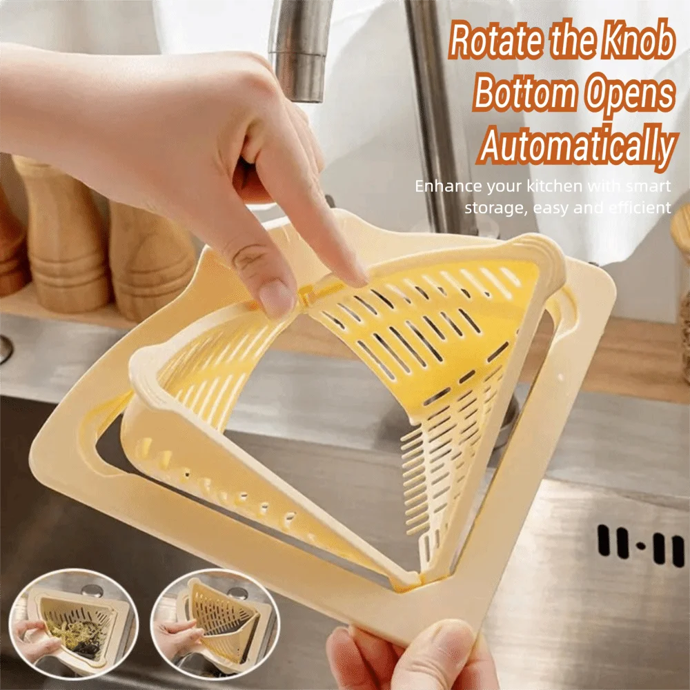 Durable Magnetic Sink Drain Basket Triangle Multifunctional Food Waste Filter Basket Kitchen Sink Trash Boxes Kitchen Supplies