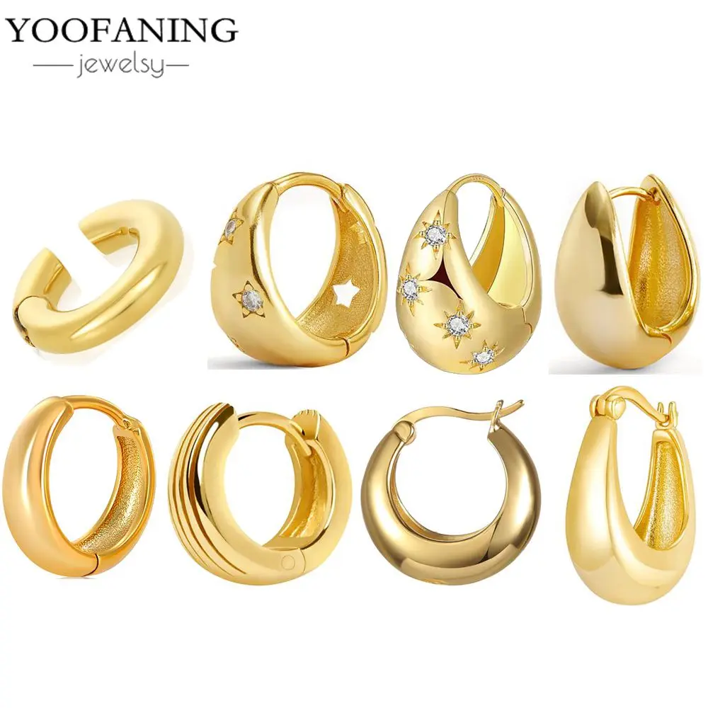 

2025 New 925 Sterling Silver Needle Classic Retro Gold and Silver Ring Shaped Women's Large Earrings Party Luxury Jewelry Gifts