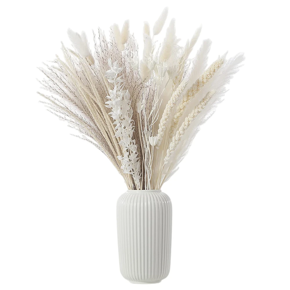 85pcs Dried Flowers Pompous Pampas Grass Bunny Tails Natural Reed Grass Boho Home Decor Wedding Decoration Phragmites Dekoration