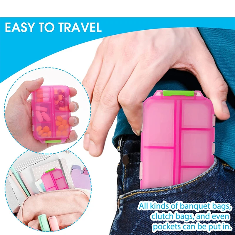 1Pcs Pill Case Portable Small Weekly Travel Pill Organizer Portable Pocket Pill Box Dispenser for Purse Vitamin Fish Oil