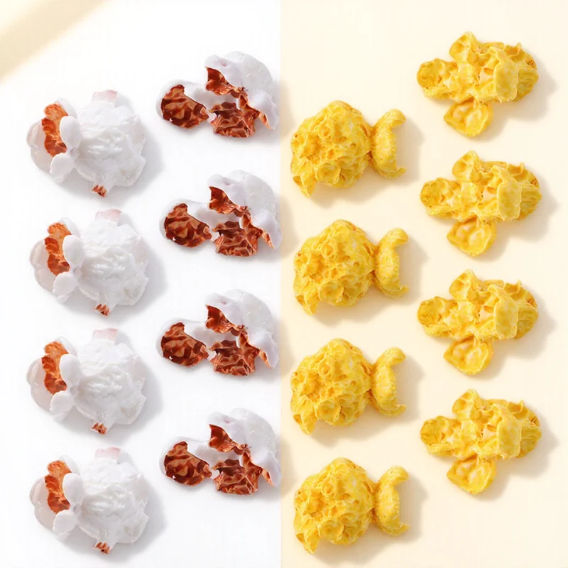 50Pcs Realistic Popcorn Creative Decor Mini House Accessory DIY Craft Simulation Popcorn Charm Phone Case Ornament