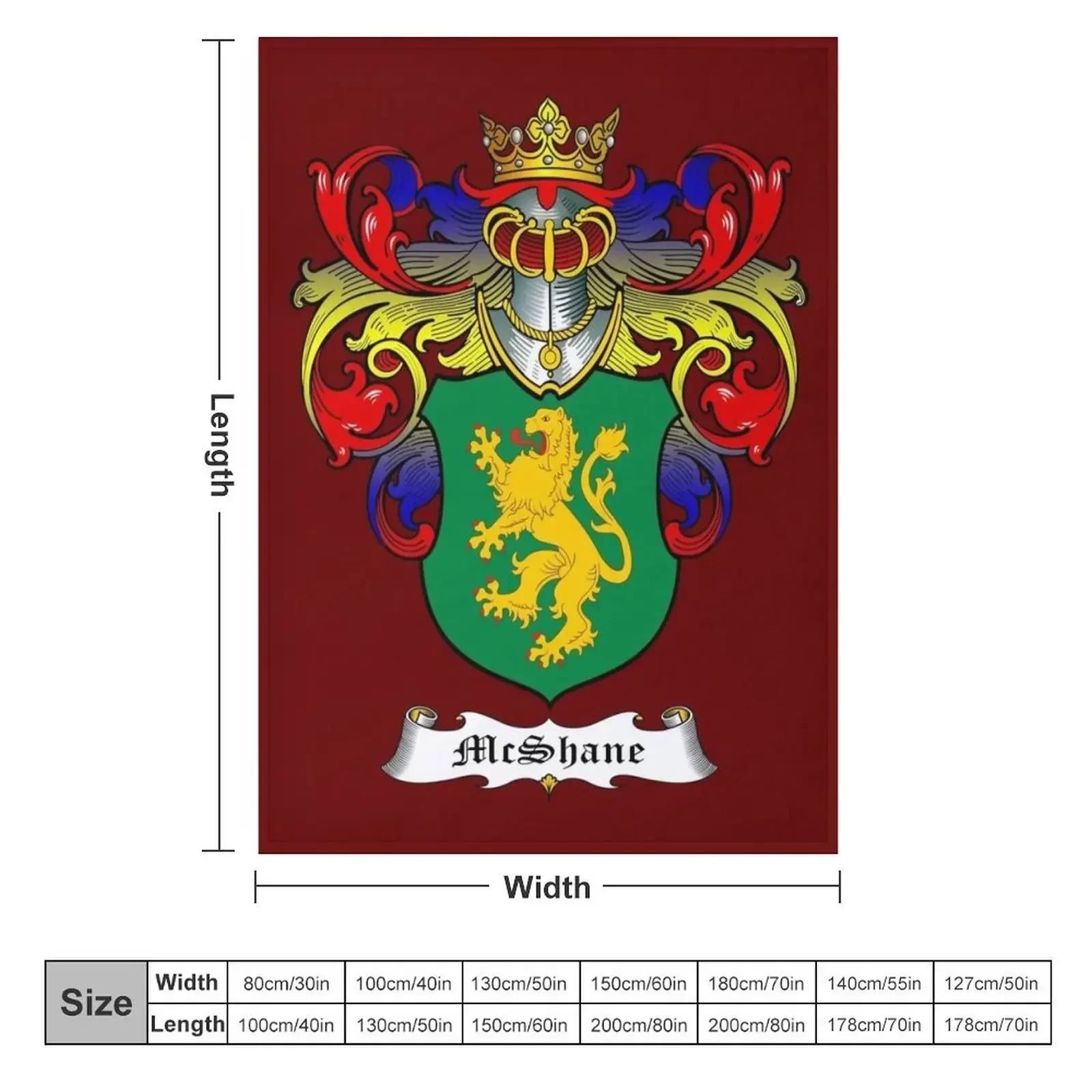 McSHANE FAMILY CREST Throw Blanket Blankets For Baby Quilt Blankets