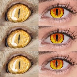 Bio-essence 1 Pair Cosplay Contact Lenses for Eyes Halloween Cat Eye Contacts Anime Accessories Snake Eye Lenses Lizard Lenses