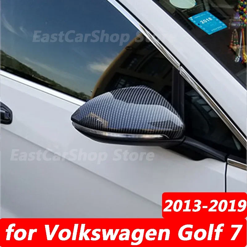 

Car Rear View Rearview Side Glass Mirror Cover Frame Side Mirror Caps Accessories for Volkswagen VW Golf 7 7.5 2013-2019