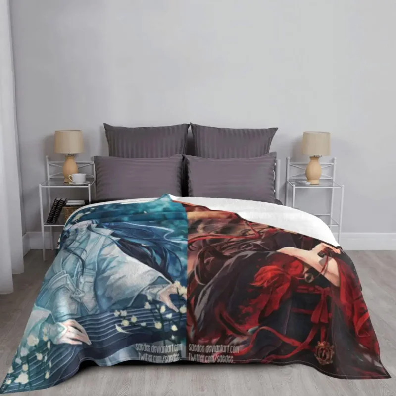 Mo Dao Zu Shi Blankets Fleece Decoration Fanart Multi-function Lightweight Thin Throw Blanket for Bed Couch Quilt