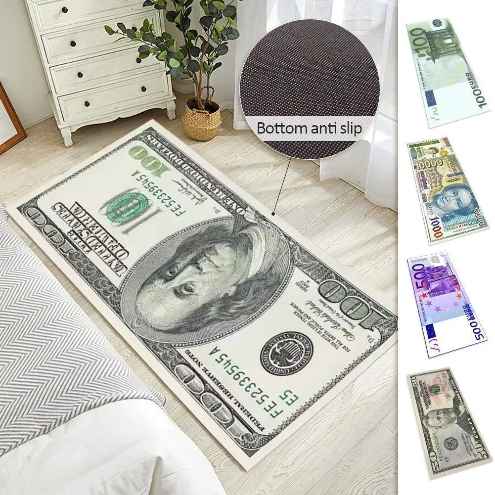 Dollar Carpet Kitchen Banknote Floor Mat Home Bathroom Mat Soft Door Foot Stain-resistant Entrance Mat M7j6