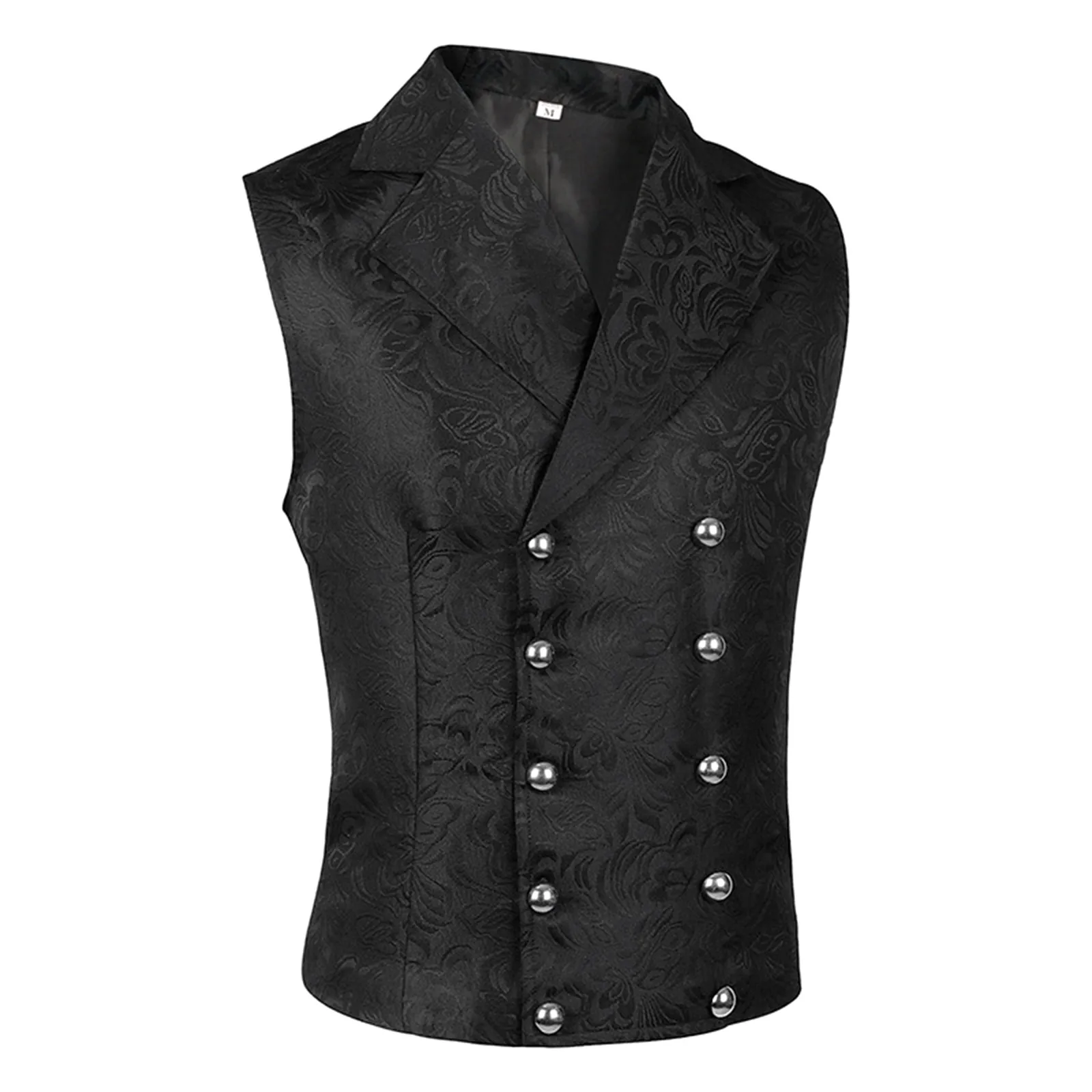 

Halloween Costume Formal Suits Jacquard Short Waistcoat Costume Sleeveless Lapel Collar For Adult Blazer Vest Double Breasted