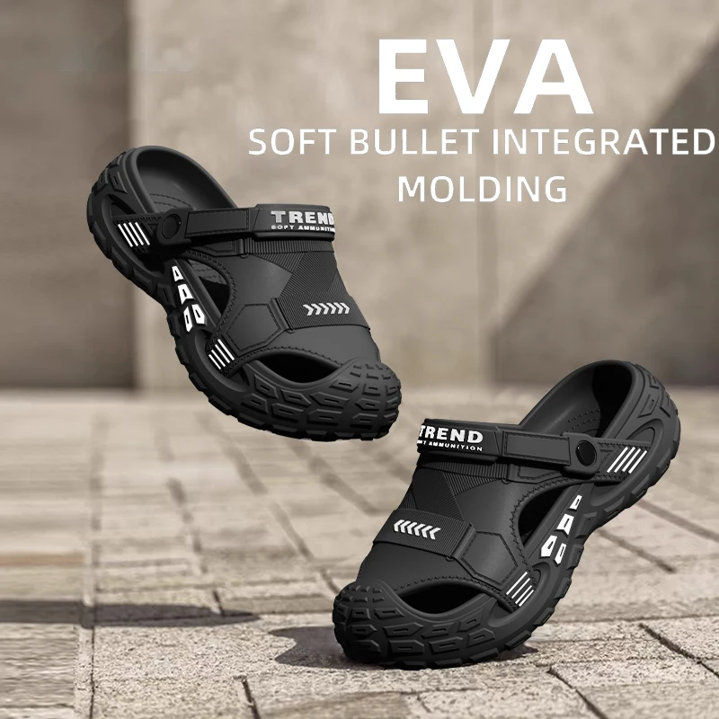 Men's Outdoor Summer Wearable Clog Shoes Anti-Slip Breathable Odor-Resistant Slip-Resistant Sandals
