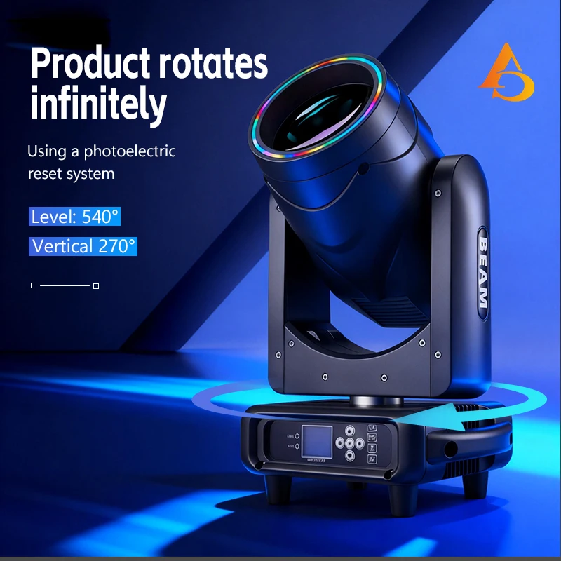 1-4PCS/AICPOSE Beam Moving Mini 295W Head Light RGB Aperture Adjustable Elliptical Prism for DJ Music Festival Performance