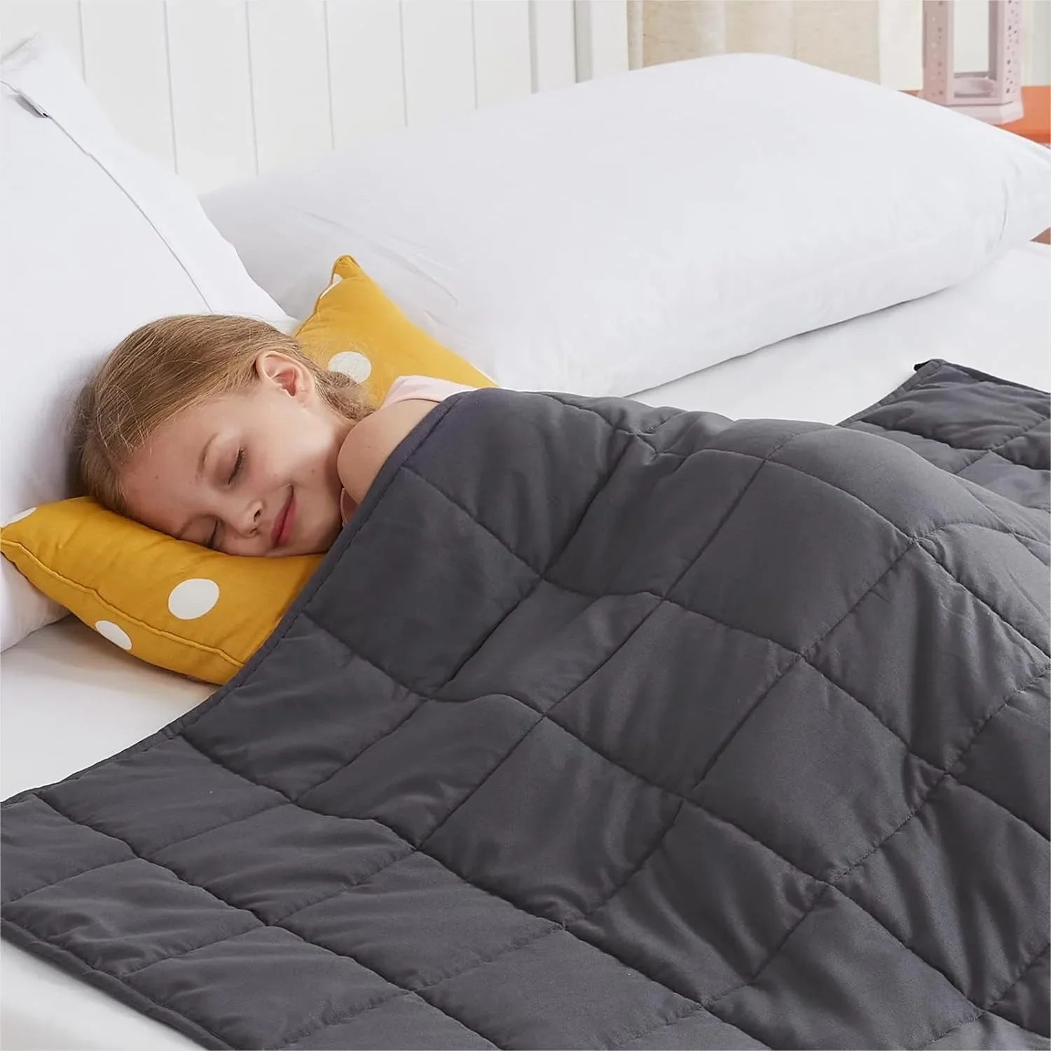

Weighted Blanket 7lbs 40x60 Inches Grey Heavy Blanket For Adults With Glass Beads Cooling And Heating All Season
