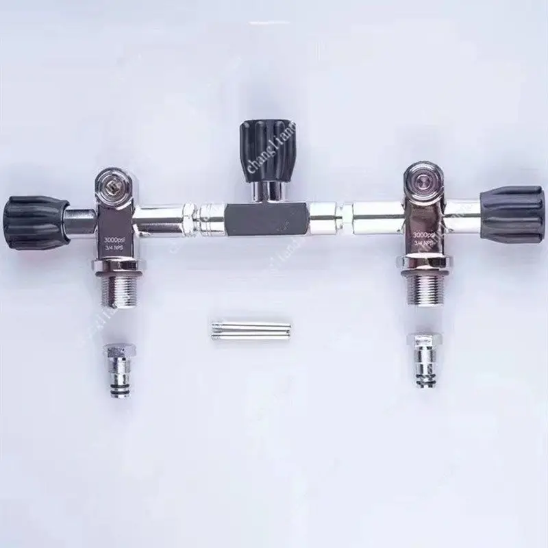 Diving Manifold 232bar DIN / YOKE Dual Twin Gas Cylinder Valve