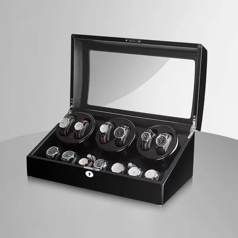 

Luxury Fashionable Watches Display Box That Rotatable Watch Winder Box with LED with Lock 13 Slot Watch Box 7+6 Watch Winder Box