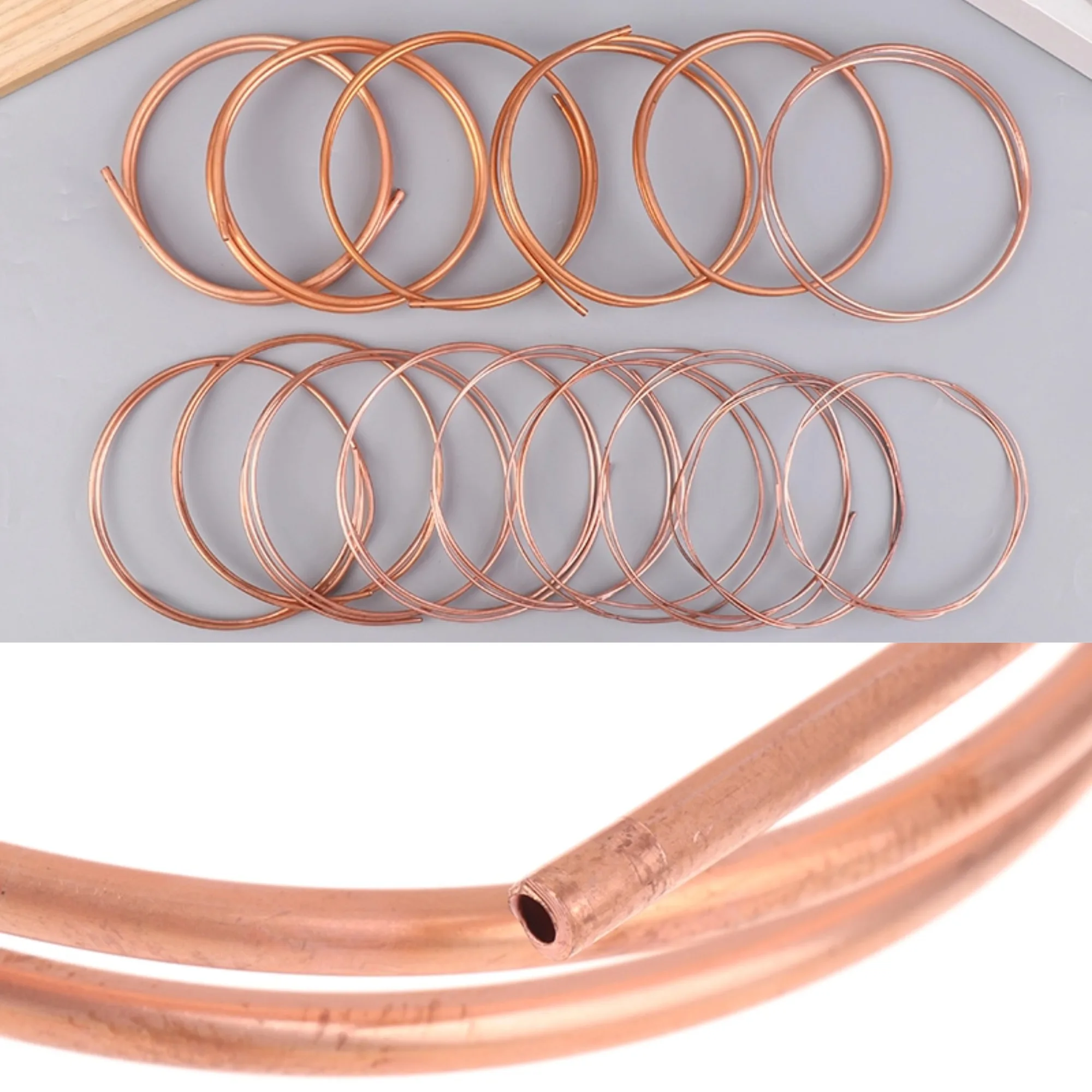 1 Piece Length 1M Copper Soft Copper Tube Coil OD 1.6~5.0mm ID 0.5~1.0mm Pure Coppers Wire Pipe Air Conditioning Copper Pipe
