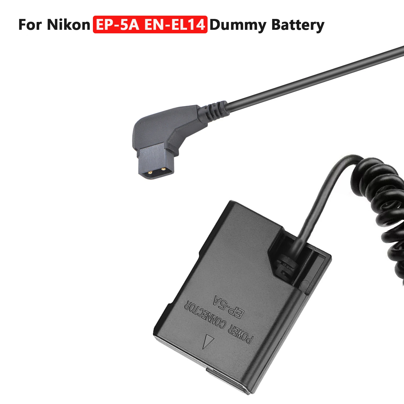 D-tap Adapter Cable to EP-5A DC Coupler EN-EL14 Dummy Battery for Nikon Df, D5600, D5500, D5300, D5200, D5100, D3500, D3400