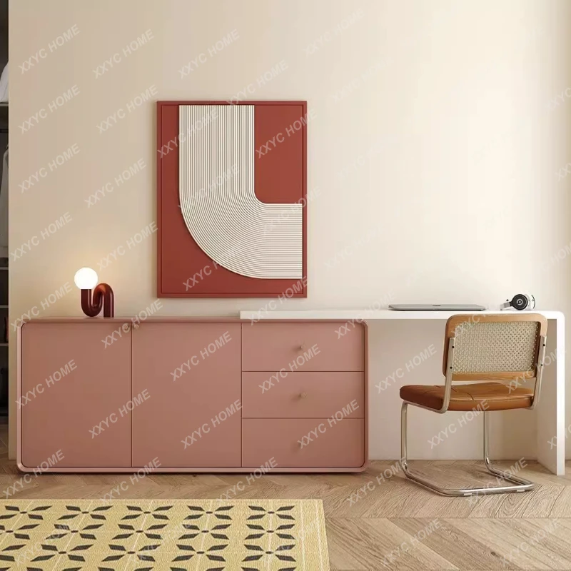 Italian Minimalist Vanity Table Living Room Modern Corner Cabinet Makeup Dressing Table