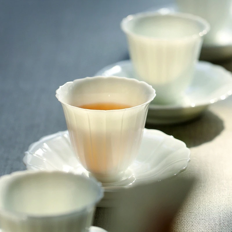 فنجان الشاي الصيني Dehua Suet اليشم الخزف الأبيض اليدوية رائعة كوب رئيسي الكونغ فو كوب صغير كوب شاي #1