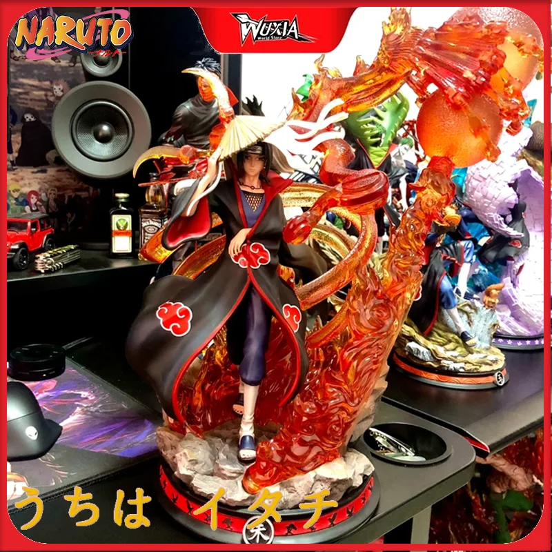 

35cm Naruto Akatsuki CS Itachi Uchiha LED Light Up Large Figure Anime Model Statue Collectible Gift for Fans and Boyfriend Toys