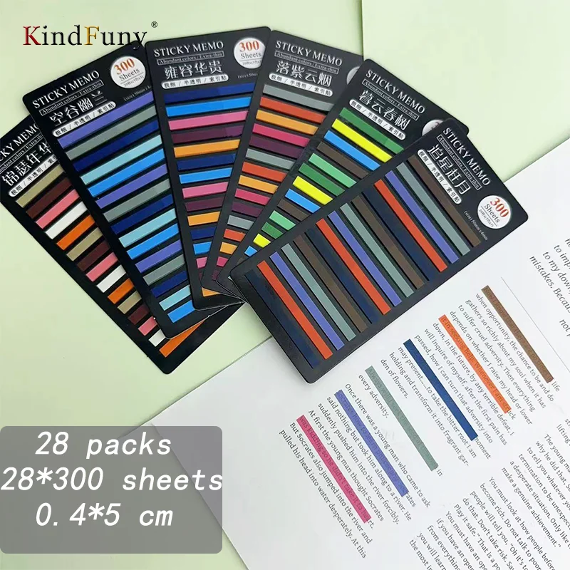 KindFuny Rainbow Color Index Pad  Sticky Notes Paper Sticker Notepad Bookmark School Supplies Kawaii Stationery Posted It