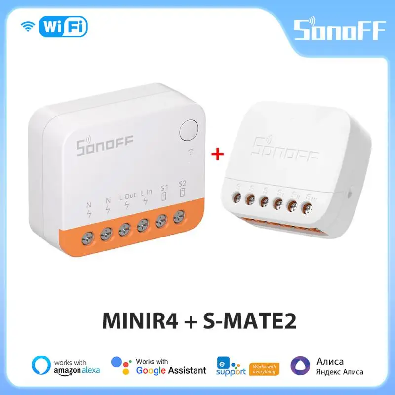 SONOFF S-MATE2 Extreme Switch Mate Local Control Mechanical Switch Support MINI Size Two-Way eWeLink Remote Control via MINIR4