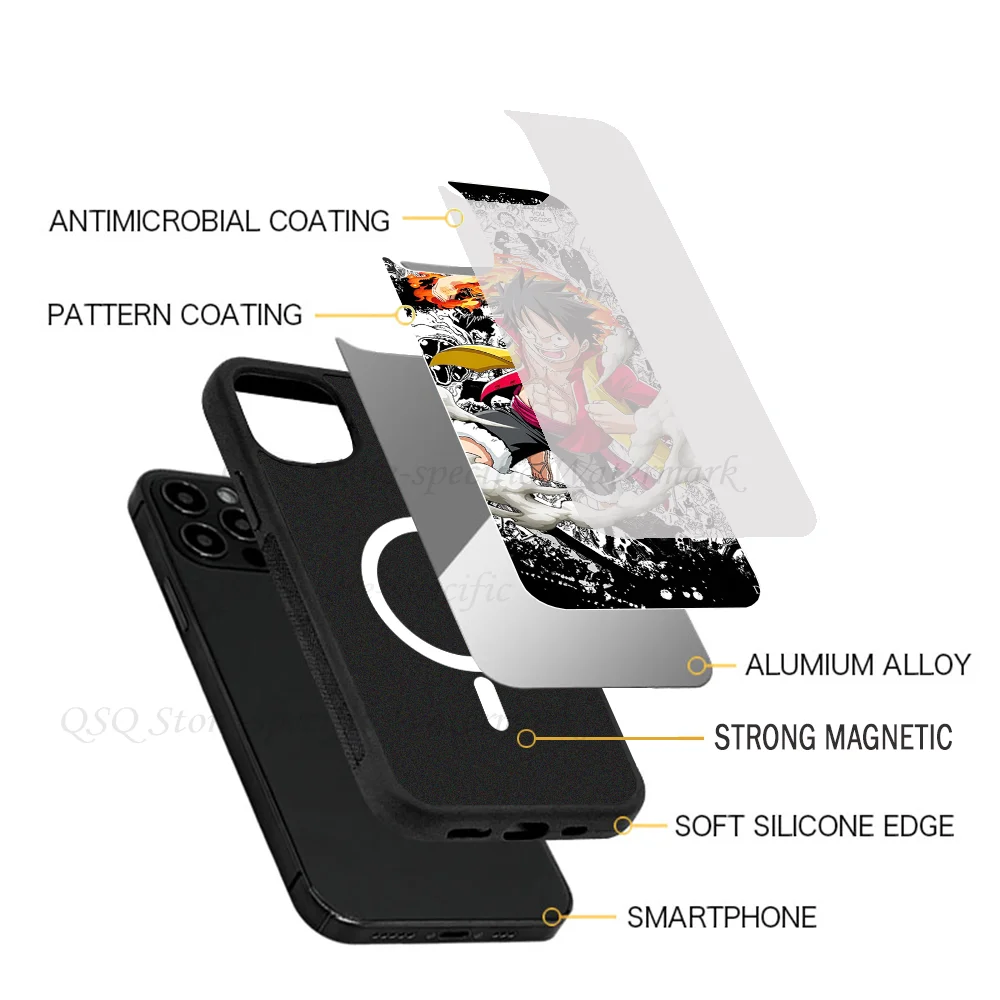 Luffy O-One P-Piece Phone Cases For IPhone 15 14 13 Pro Max 11 12 Mini Alex Mirror TPU Shell