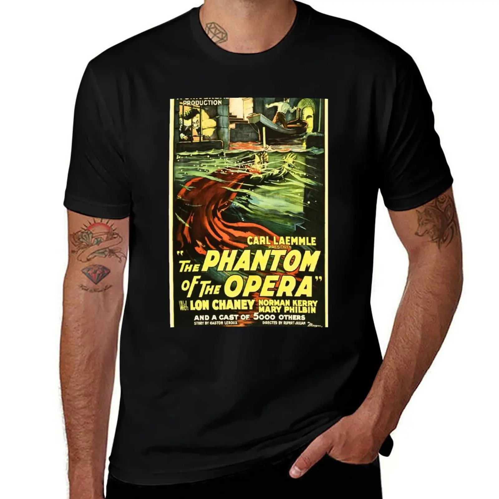 THE PHANTOM OF THE OPERA Advertisement Vintage Musical Theatre T-Shirt Large Size Casual Tee Shirt