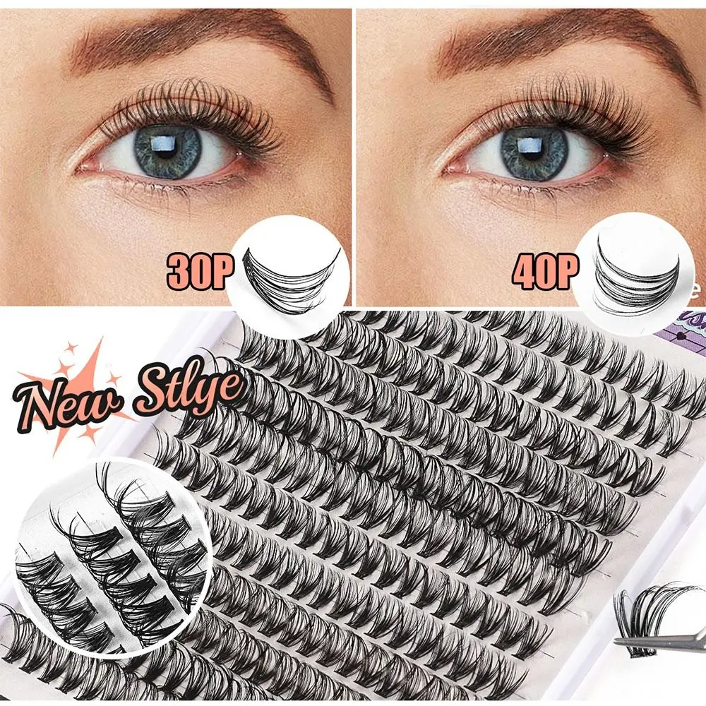 with Lash Bond and Seal Lash Tweezers Lash Brush Lash Clusters 240Pcs Mixed 8-16mm Eyelash Extension Kit