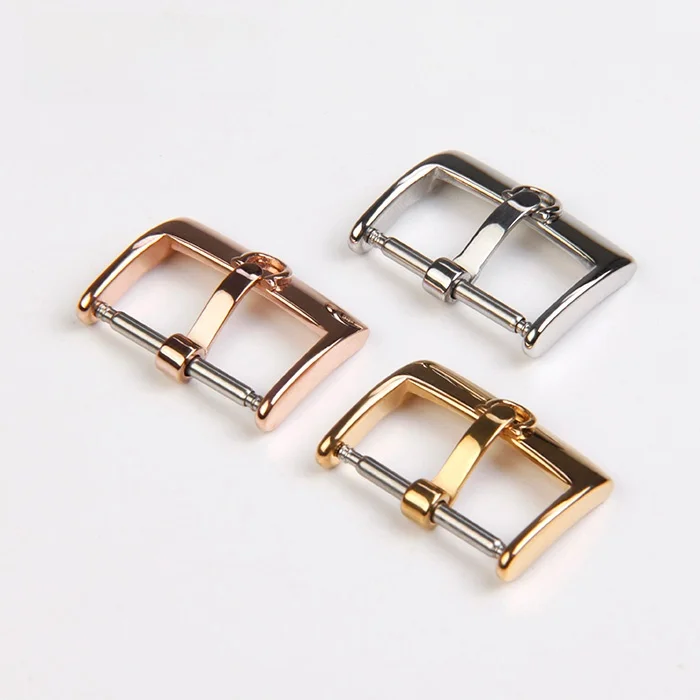 Stainless Steel Watch Buckle Clasp Men Women Belt Buckle 18mm Band Connector Luxury Watch Accessories Plain End Interface
