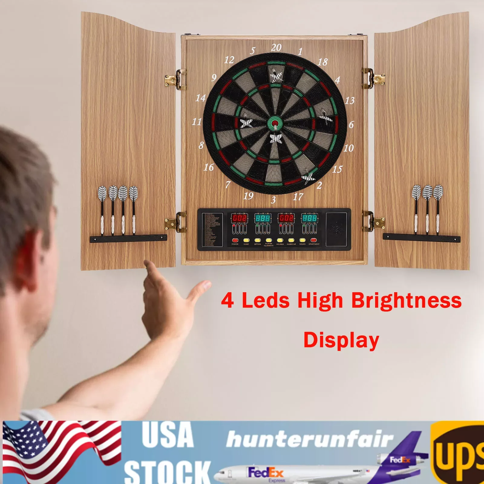 

Take Aim Electronic Dart Machine Dart Board Cabinet Set for Commercial & Home Darts Accessories