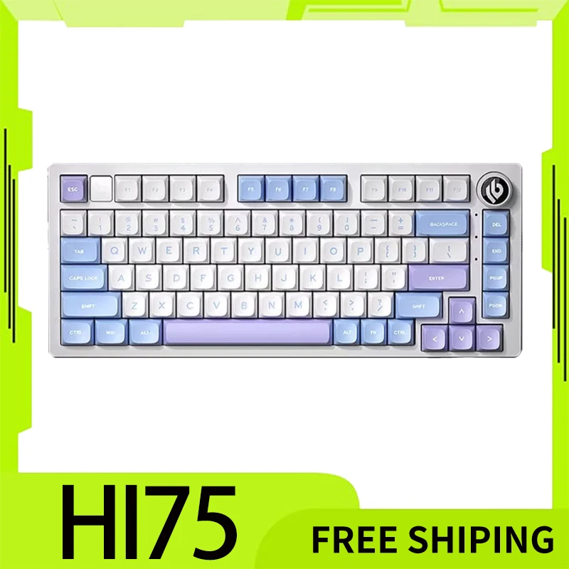 

Leobog Hi75 Mechanical Keyboard Wired Gasket Aluminum Rgb Ergonomics With Knob 81key Customized Hot-Swap Gaming Accessories Gift