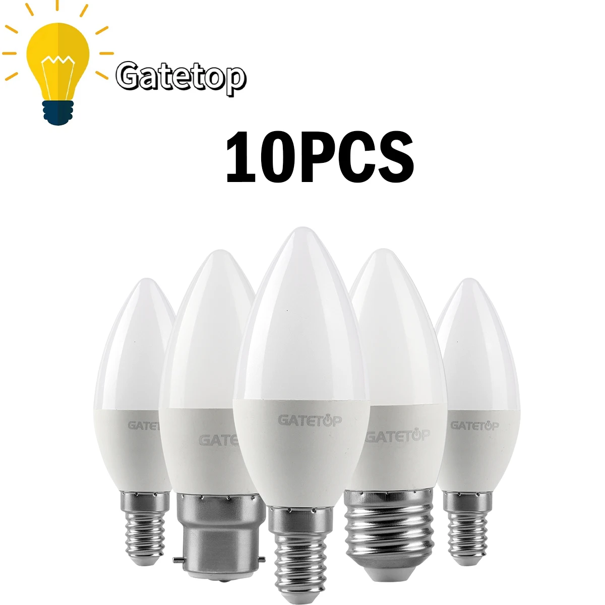 10PCS 3W-7W 220V LED Bulb C37 E27/B22/E14 Warm White/Day White/Cold White No Flicker High Lumen Lamp For Home,Office, Classroom