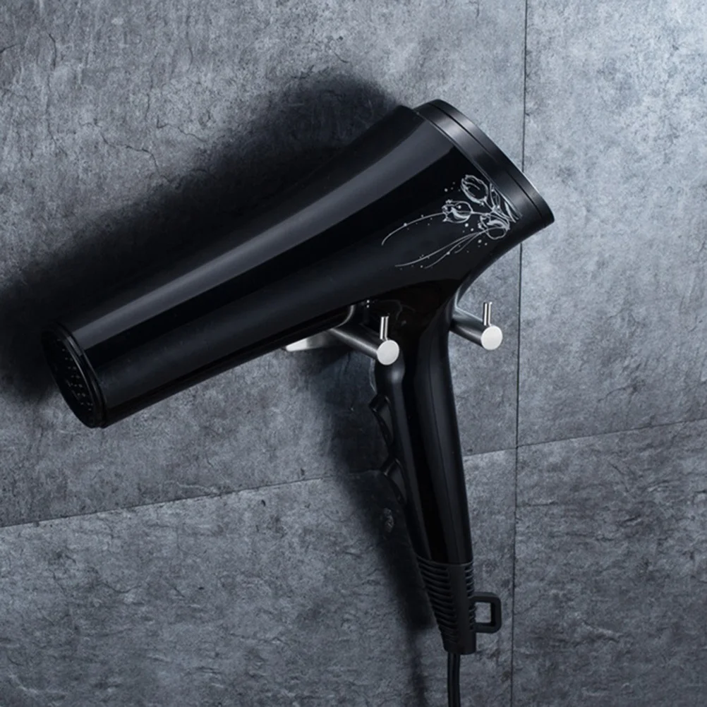 حامل مجفف الشعر من الفولاذ المقاوم للصدأ، منظم ذاتي اللصق مثبت على الحائط، بدون حفر، سهل التركيب، إزالة المظهر الحديث