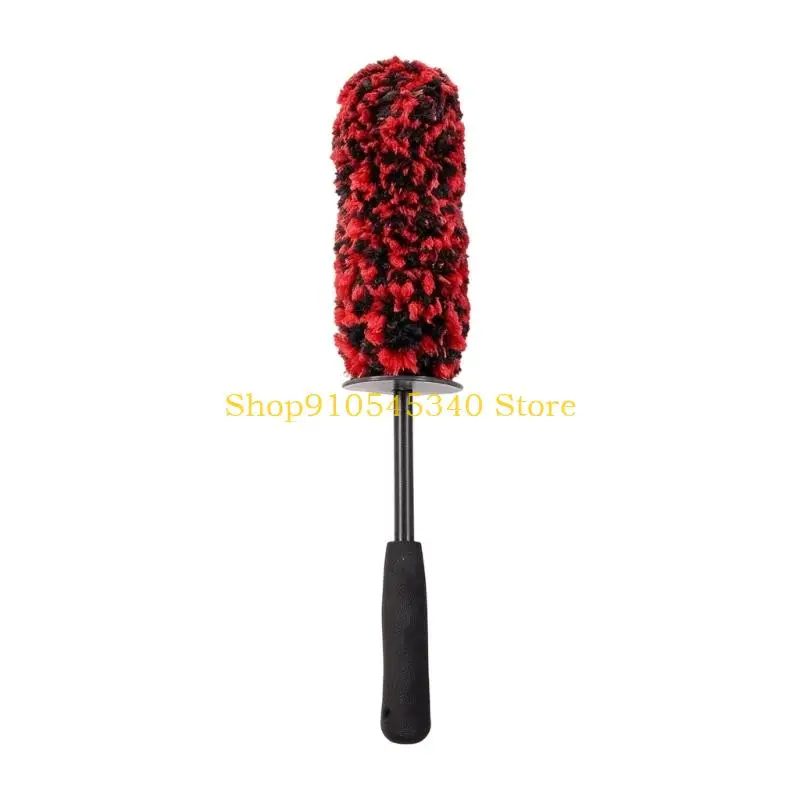U2JA Deep Wheel Cleaning Brush with Soft Dense Fiber Head and Handle Control for Spoke Cleaning Tasks and Inner Wheel Use