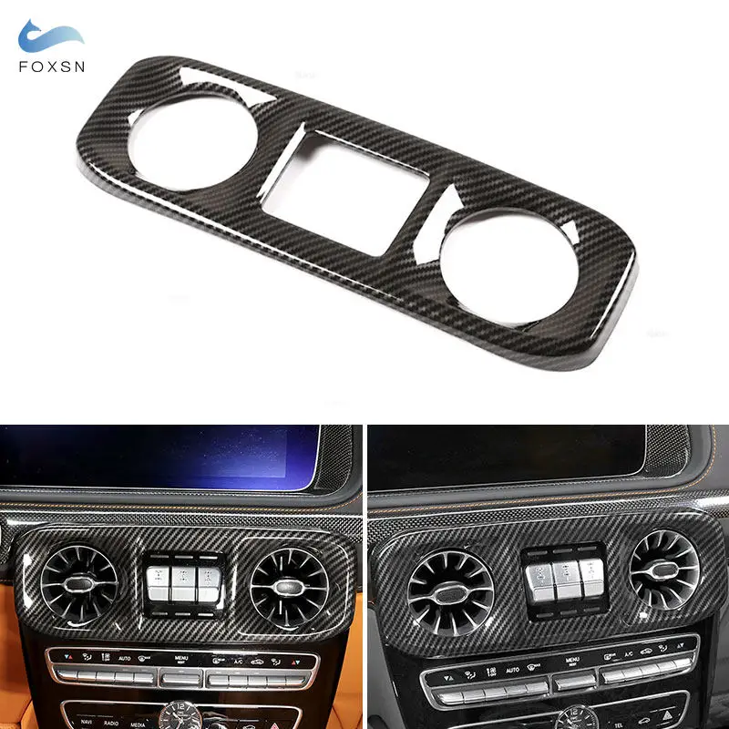 

For Mercedes Benz G Class W463 2019-2021 Car Center Air Condition Outlet Vent Panel Cover Carbon Texture Trim Inner Accessories