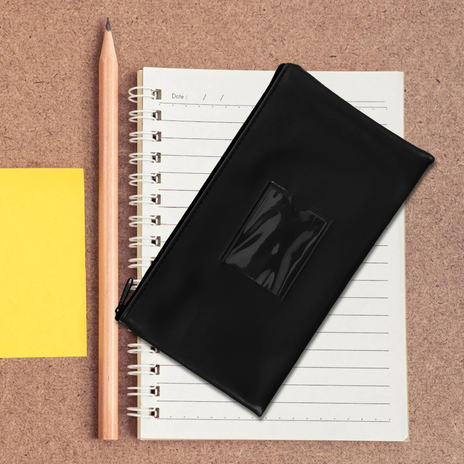 

2 Pcs Receipt Storage Bag Blank Card Wallet Pouch Bill with Zipper Clear Window Deposit Check Cash Money