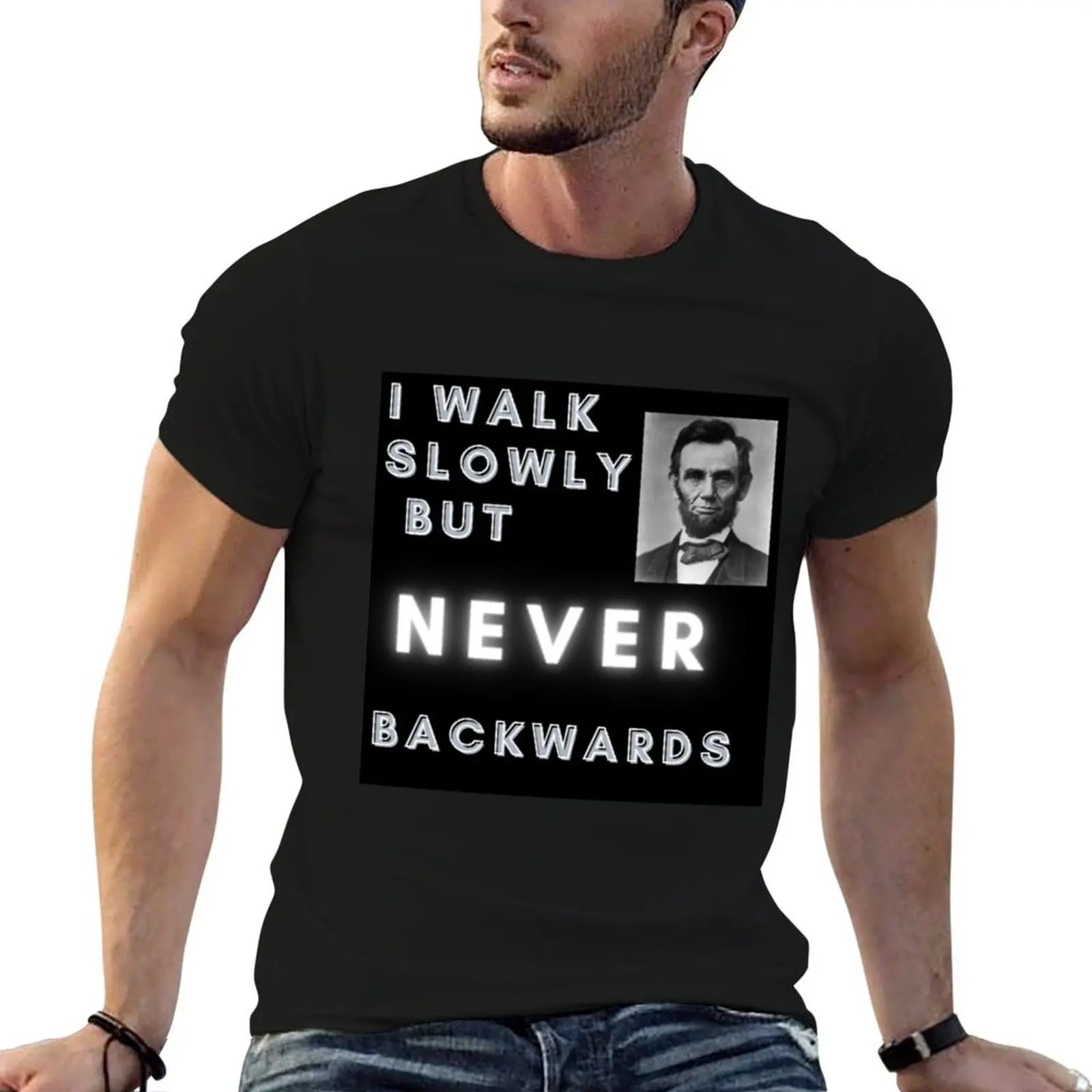 Never Backwards T-Shirt cute clothes cotton graphic tees essential t shirt mens t shirts top quality