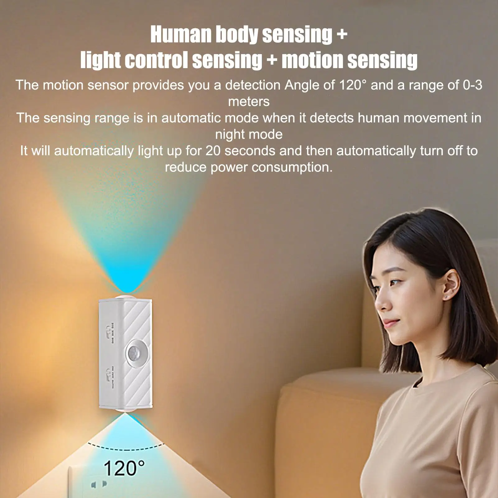 

Motion Sensor Light Indoor Portable Magnetic Lighting Smart Sensing Cabinet Lighting For Kitchen Bedroom Closet Cabinet Wall