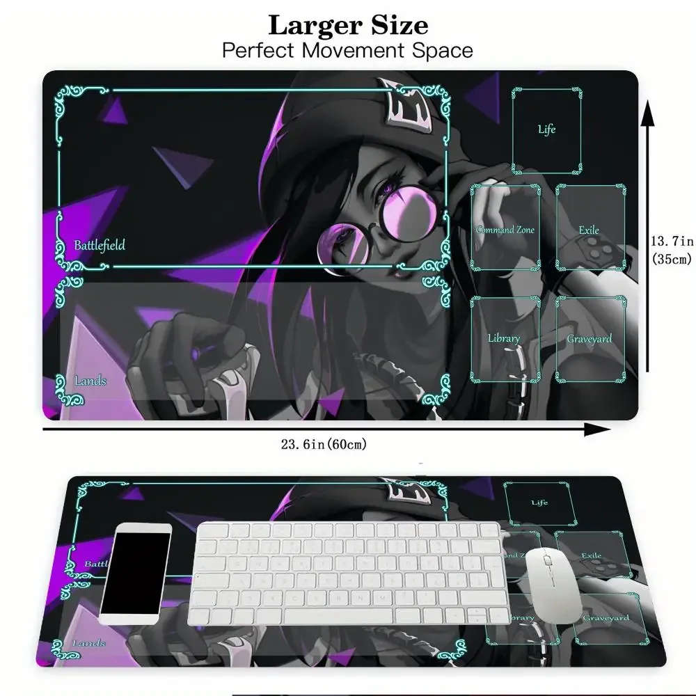 سجادة ألعاب بطاقة Playmat سحرية جديدة مع موضوع شخصية شجاعة للمنطقة، سجادة لعب mtg، سجادة ألعاب، سجادة لعب كوماندر باتل #4