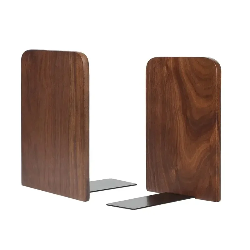 Imagem -02 - Bookends Bookrack Livro Termina Prateleira Stand Titular Office Desktop Organizer Casa Bambu Natureza