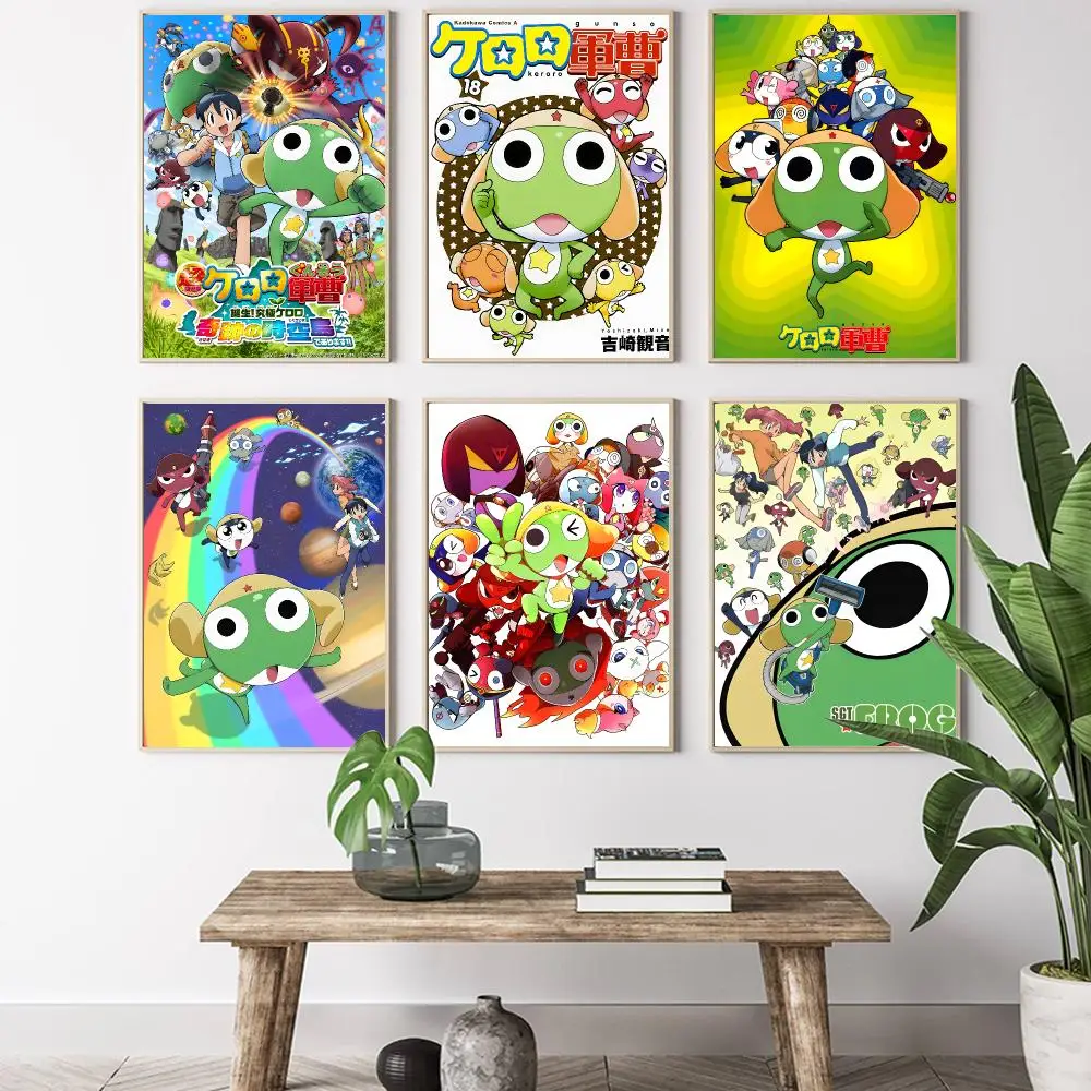 Cartoon S-Sgt Frog Painting Calligraphy HD Canvas Poster living room bedroom bar aesthetic decoration