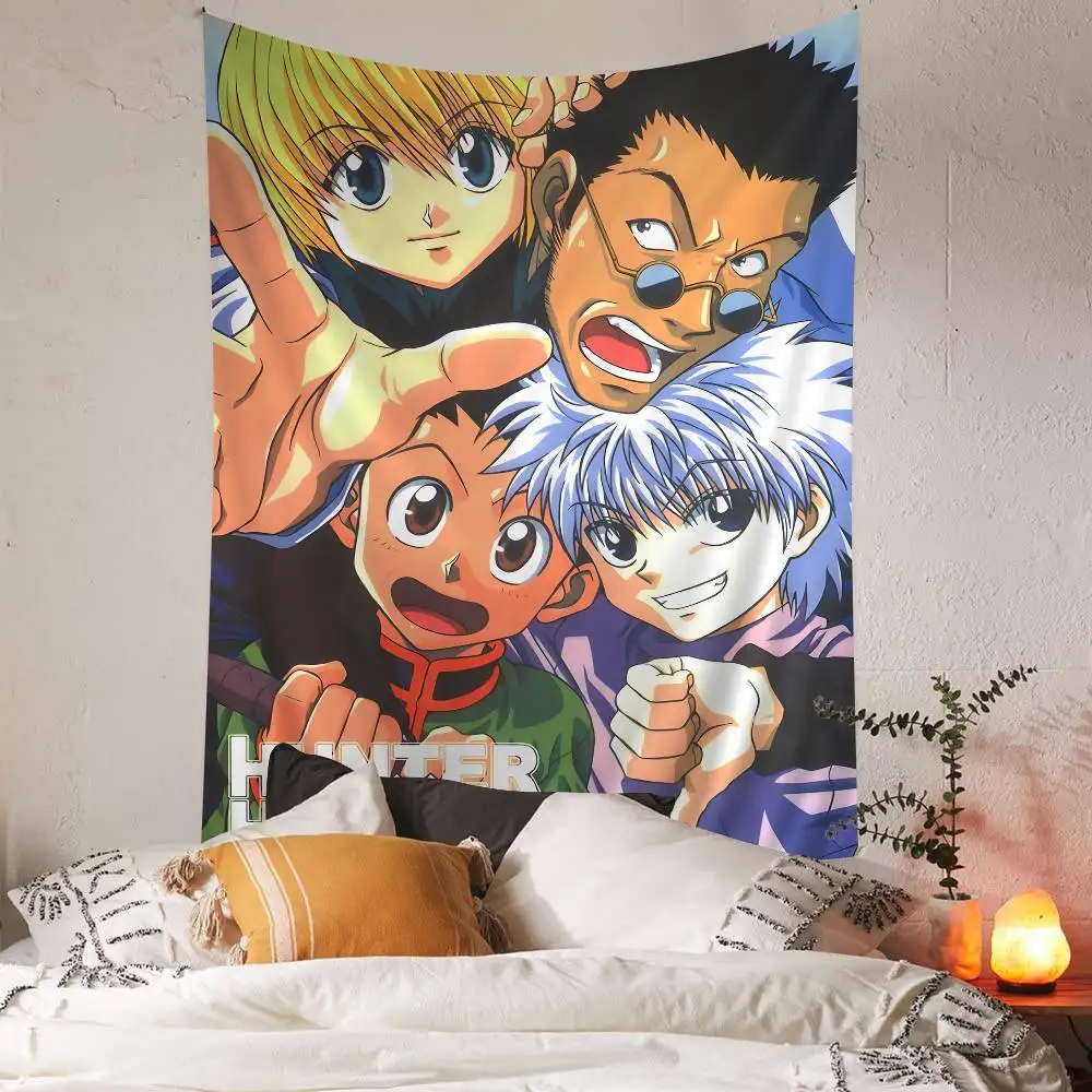 Japanischer Anime Hunter X Hunter Cartoon-Wandteppich für Wohnzimmer, Zuhause, Wohnheim, Dekoration, INS-Heimdekoration