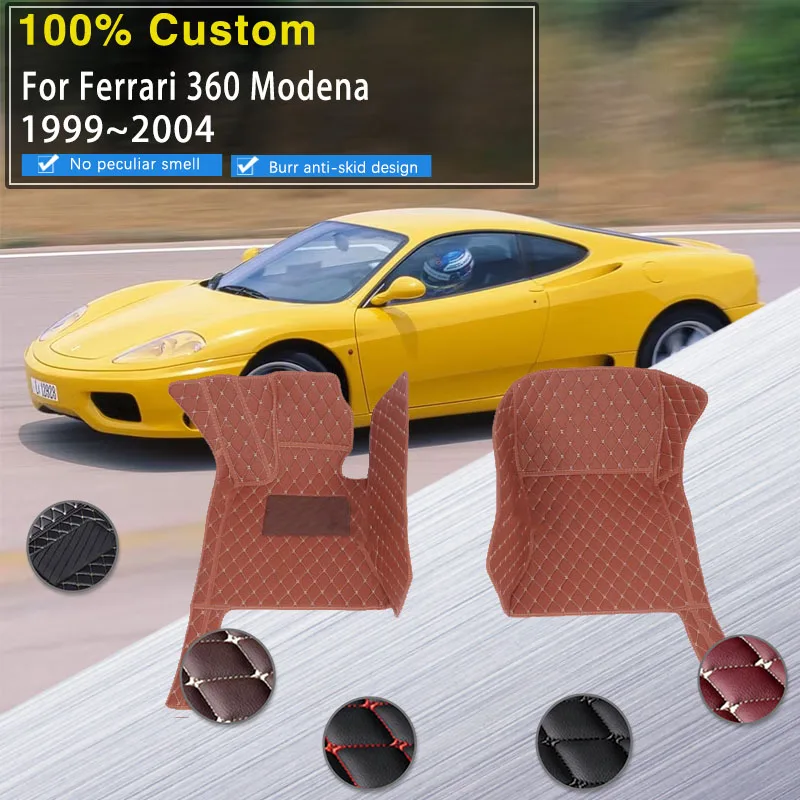 LHD Custom Car Floor Mat For Ferrari 360 Modena F131 1999 2000 2001 2002 2003 2004 Waterproof Pad Floor Matt Leather Carpet Car