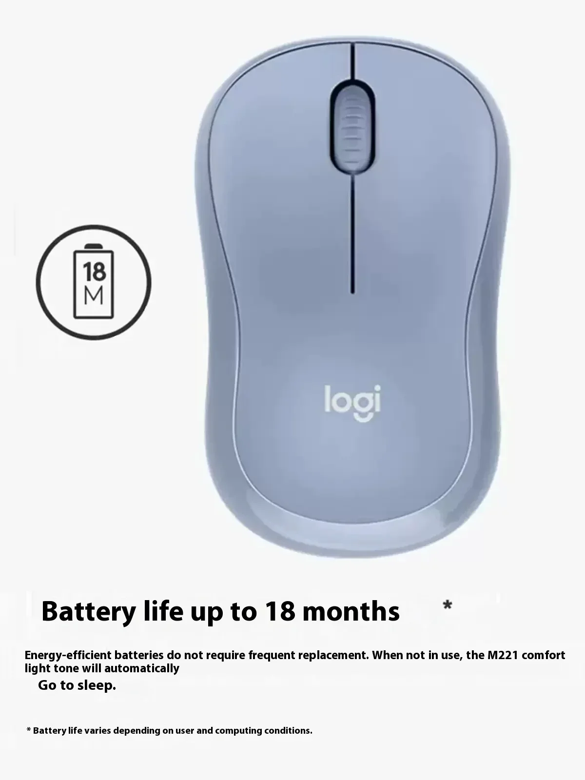 Logitech - Ratón inalámbrico M221 con Bluetooth, ratón silencioso de 2,4 GHz, óptico, ergonómico, apto para juegos de PC, Mac OS/Windows 1