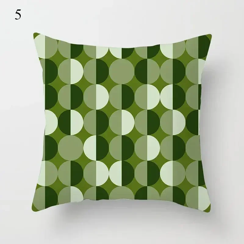 Funda de almohada verde menta، Funda de cojín con estampado geométrico، Fundas de cojín decorativas para sofá، 40x40cm،، 45x45 #6