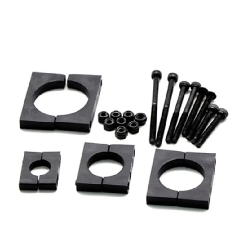 2pcs/lot 8mm 10mm 12mm 14mm 18mm 20mm 25mm 30mm 35mm 40mm Black Carbon Fiber Tube Clamp / CNC Aluminum Tube Clamp