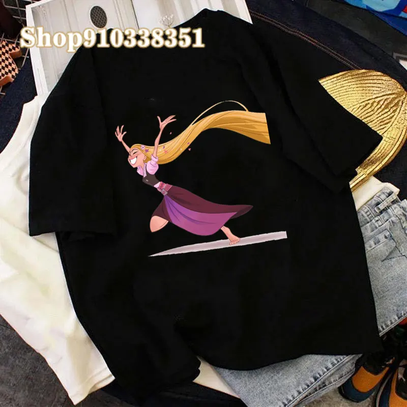 Leisure Tangled Rapunzel Cartoon Princess T-shirt Spring Summer Women's T-shirt Ulzzang Harajuku Fashion Short-sleeved Top